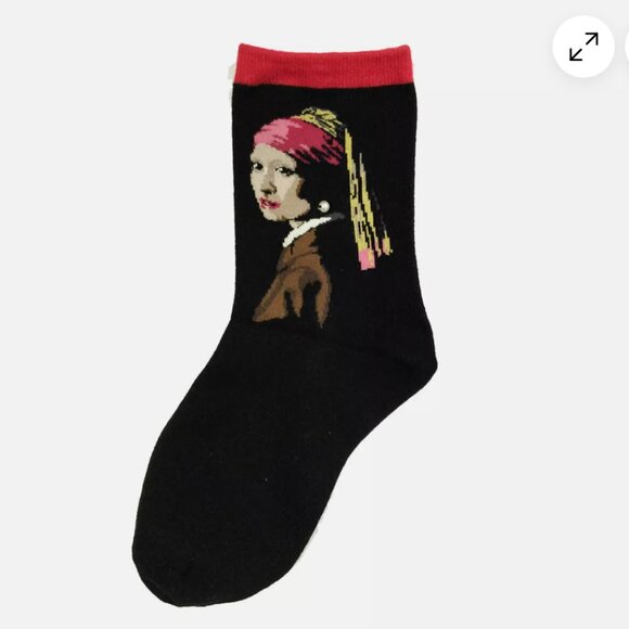 Famous Painting Graphic Novelty Socks lot of 7 - Picture 4 of 7